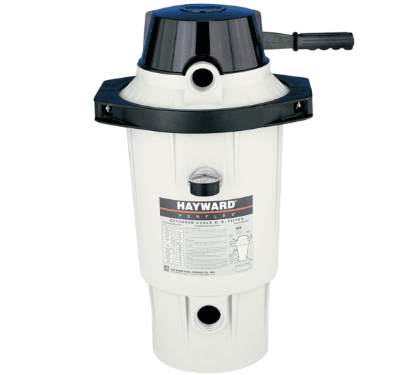 A Hayward W3EC50AC Perflex Diatomaceous Earth pool filter on a white background.